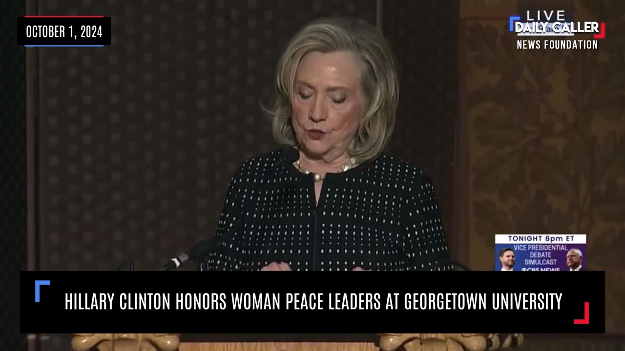 Hillary Clinton Honors Woman Peace Leaders at Georgetown University