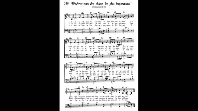 Pénétrez vous des choses les plus importantes (Cantique 210 de Louons Jéhovah par nos chants)