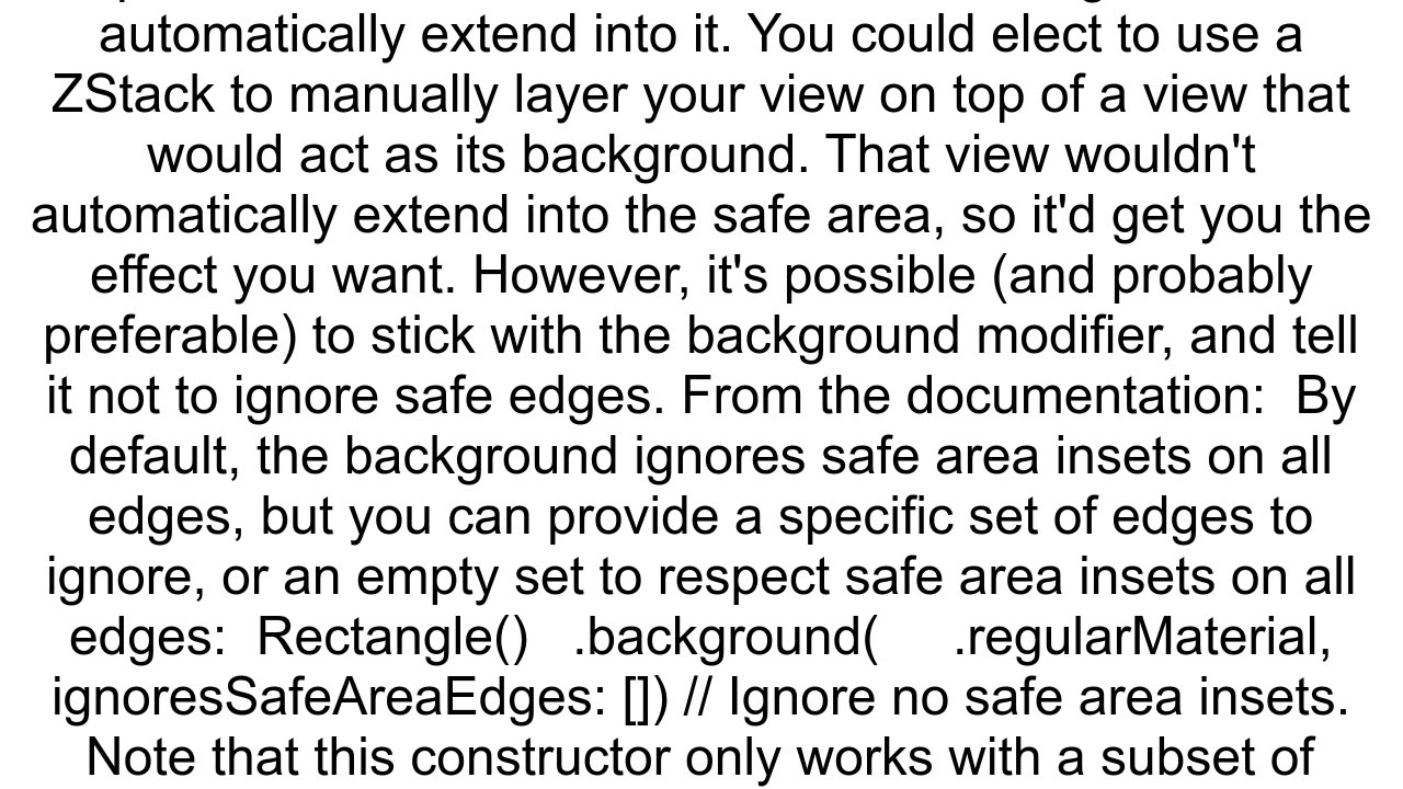 Ignore Safe Area in Xcode with SwiftUI