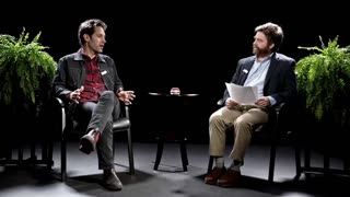 Funny Zack Galifianakis between 2 ferns with Paul Rudd