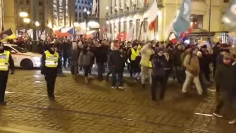 Czech RepublicPrague Freedom Protest against Mandatory Restrictions and Tyrannical PassportS