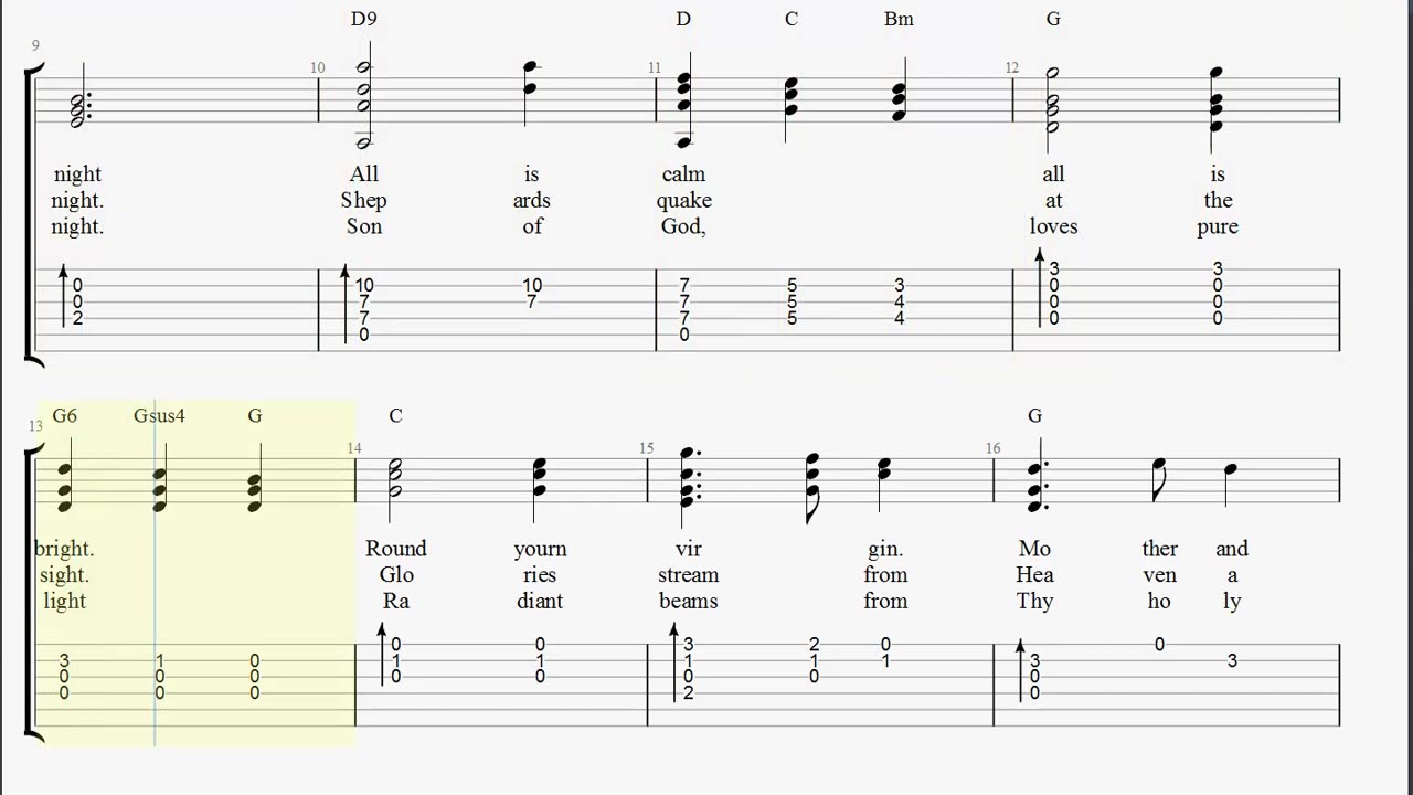 Silent Night Acoustic Solo Guitar