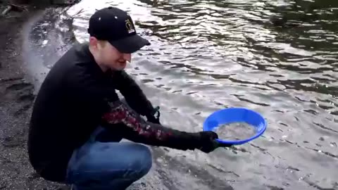 Panning for gold on Sooke River