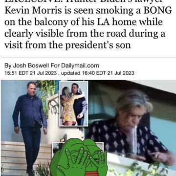 NewsFlash - Hunter Biden - His Lawyer Keven Morris Smokes Bong While Hunter Visits