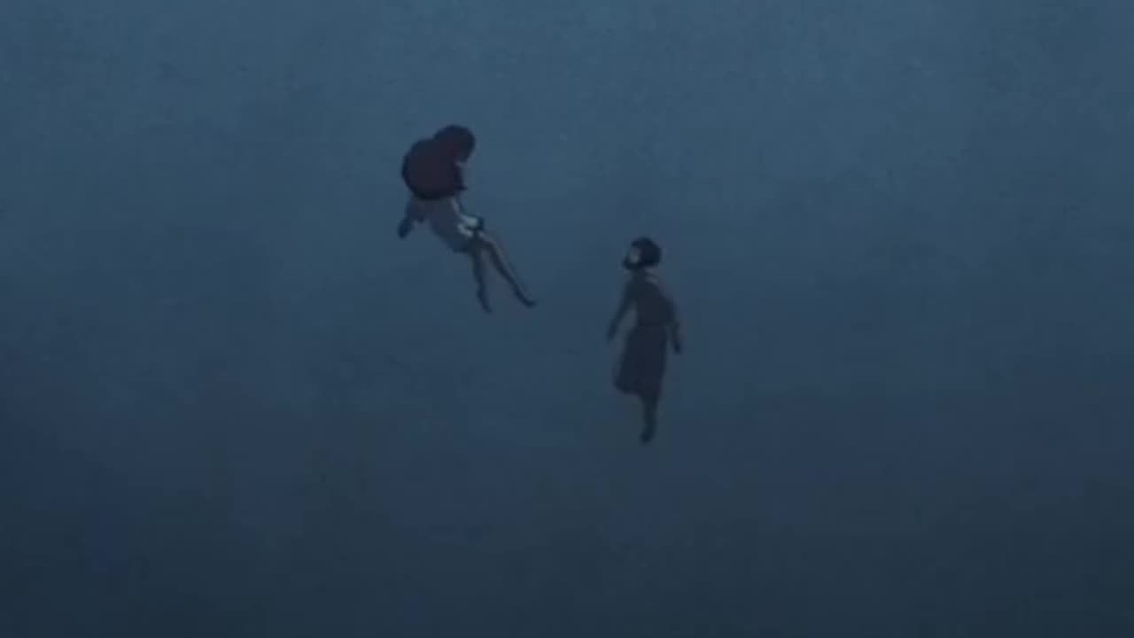 The man picks up a red turtle on the beach and the turtle turns into women