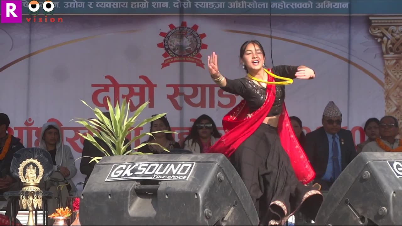 Beautiful Nepalese Girl Dancing on the Stage