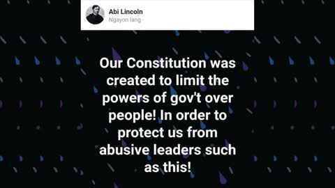 Our Constitution was created to limit the powers of the government…