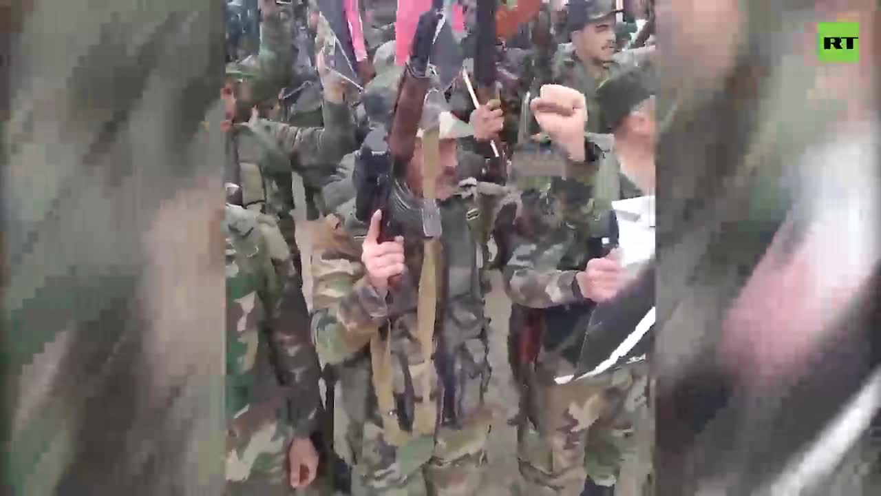 SAA soldiers apply tactical signs Z to their equipment