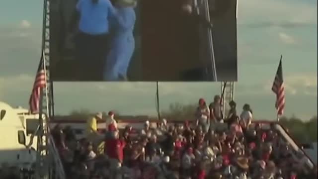 Trump played a collection of "Biden's gaffes" videos at public gatherings, mocking the latter.