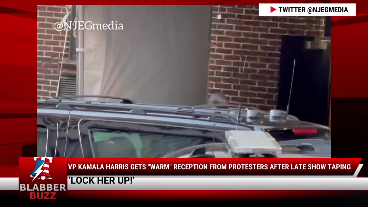 VP Kamala Harris Gets "Warm" Reception From Protesters After Late Show Taping