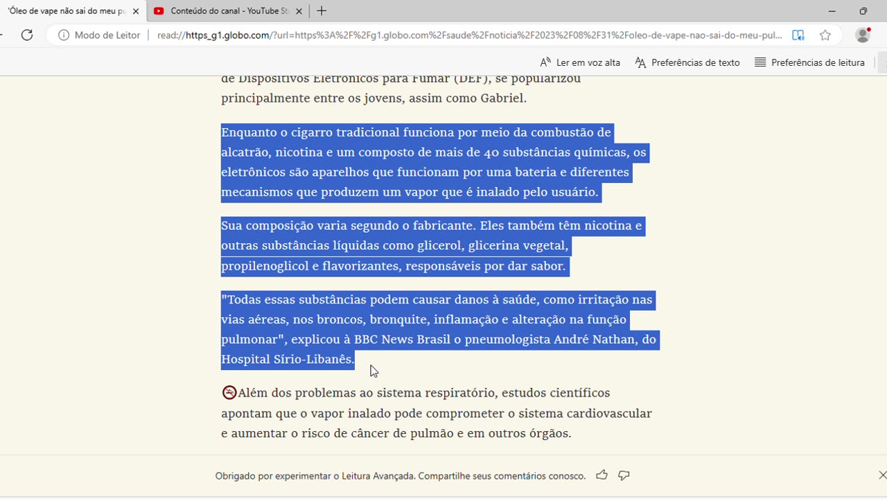 o jovem internado após fumar cigarro eletrônico, popular no Brasil mesmo proibido