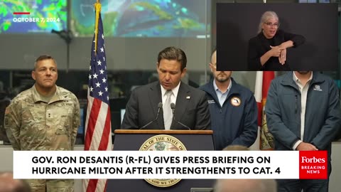 BREAKING NEWS- Florida Gov. DeSantis Gives Update On 'Major Hurricane' Milton- 'Now A Category 4'