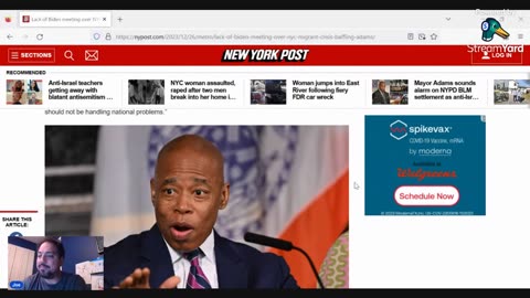 NYC Mayor Eric Adams whines he can’t get meeting with Biden as "migrants" stream into city