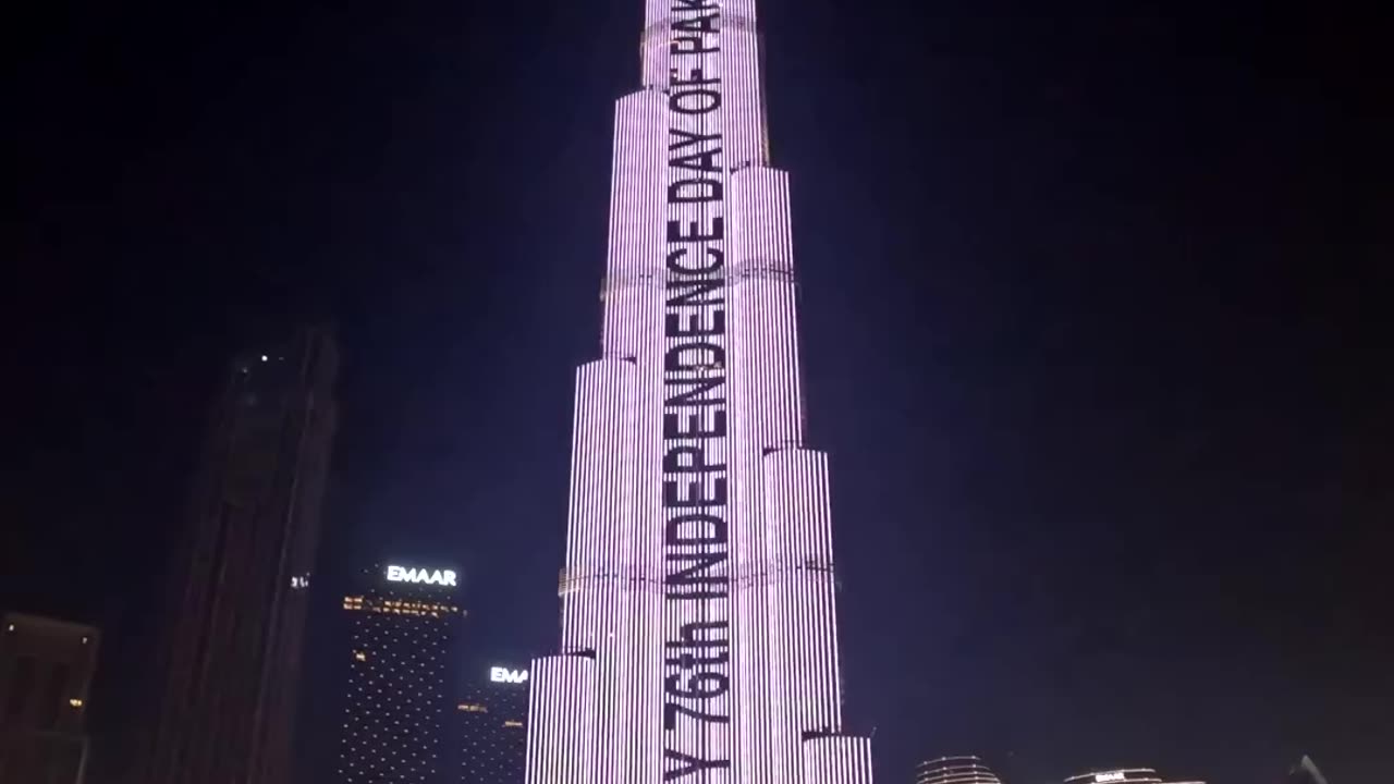 Pakistani Flag on Burj Khalifa