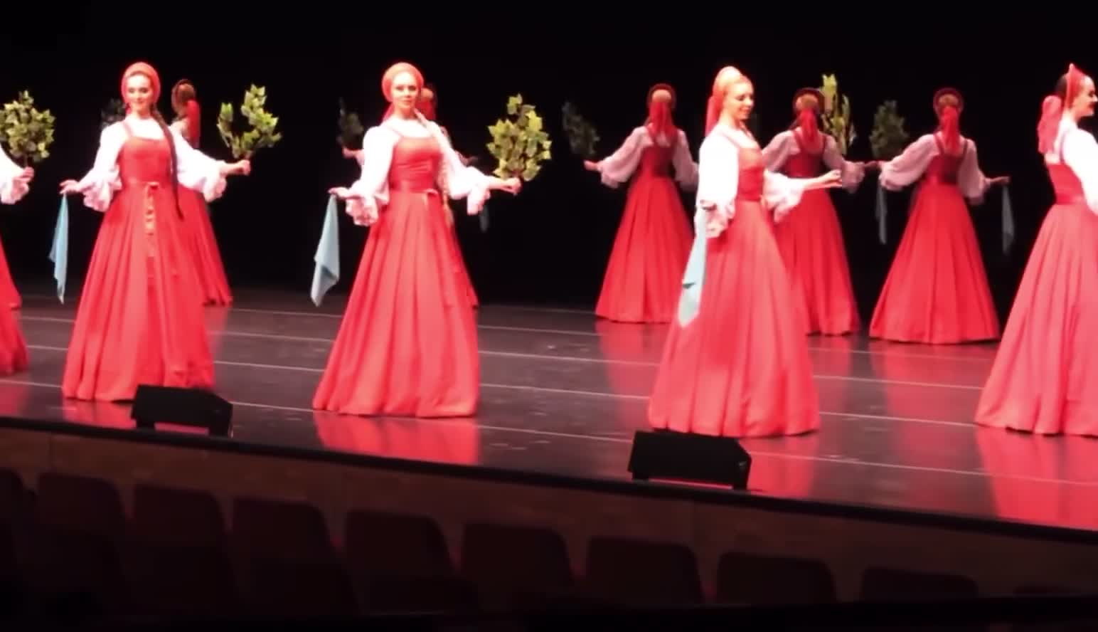 In the Russian dance Berezka, women move with short steps, so short that they look like they're floating.