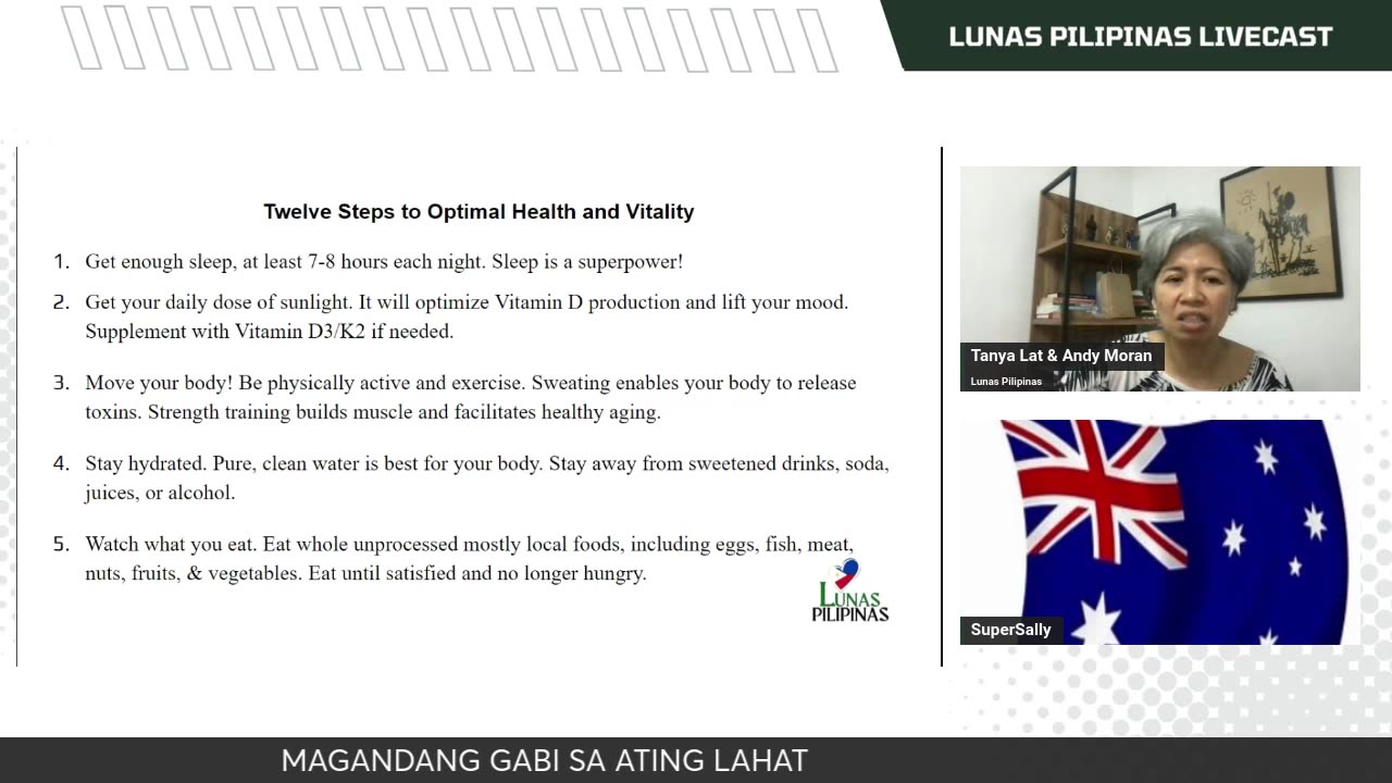 TWELVE STEPS TO OPTIMAL HEALTH AND VITALITY | Lunas Pilipinas - 091424