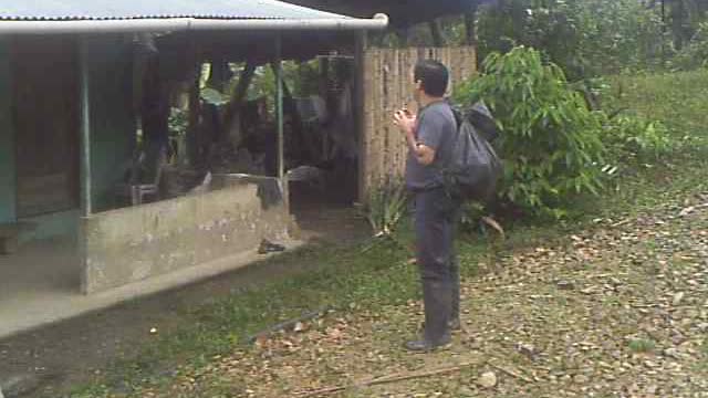 Virginia's house to hike 1 hour to see 7 petroglyphs, Outside kitchen, Pena Blanca Ecuador
