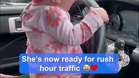 Baby has hilarious “road rage” moment in parking lot 🤣❤️