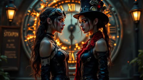 Steam Punk Girls Soft Rock Ballad Artistic AI Imaging