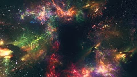 Spectacular fluorescent colored nebulae in universe