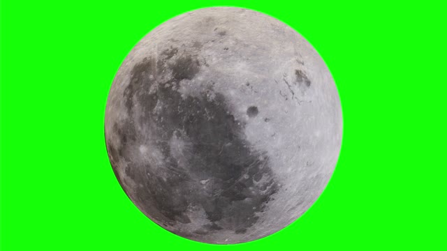 Animation with moon on green background