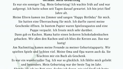 Mein Geburtstag (A1 Level) - German Audio Lesson