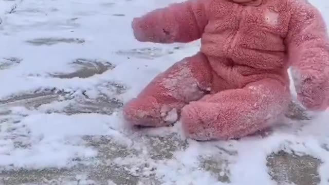 My baby playing with dog and she is so happy