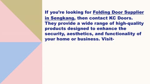 Best Folding Door Supplier in Sengkang