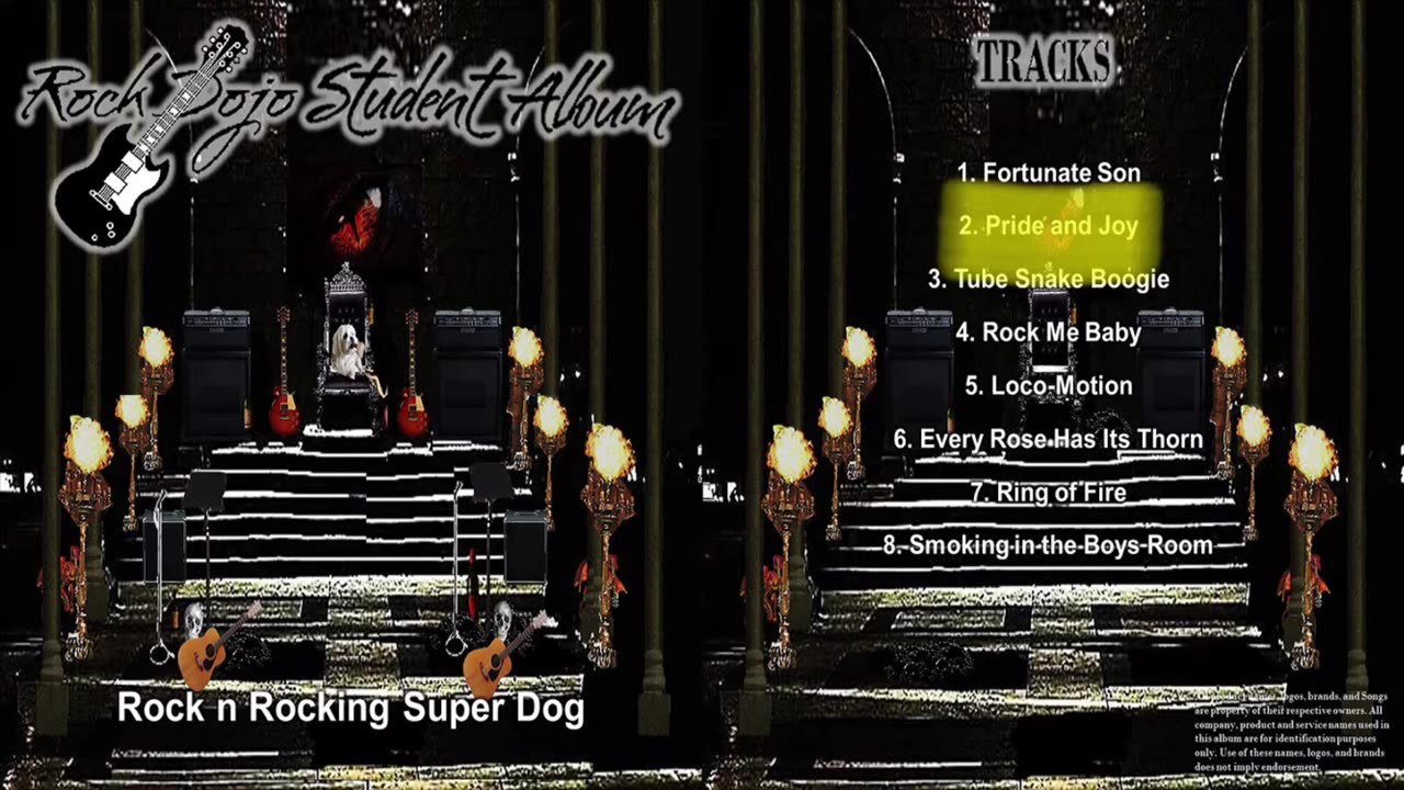 RockDojoStudentAlbum#5 “RockNRockingSuperDog”: Pride and Joy (SRV cover) Track 2