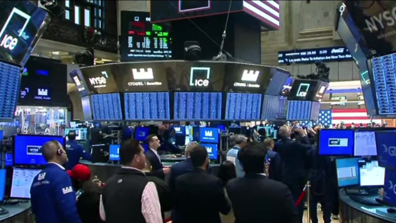 President Trump at the New York Stock Exchange. Chants of USA USA