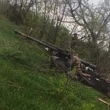 A Ukrainian Firing a Swedish 90mm Recoilless Gun