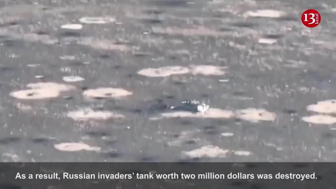 "Our drone which cost 3 copecks hits Russian tank in amount of 2 millions " - kamikaze-drone at work