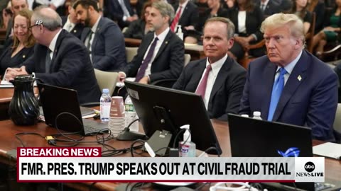 Former President Trump speaks out at civil fraud trial