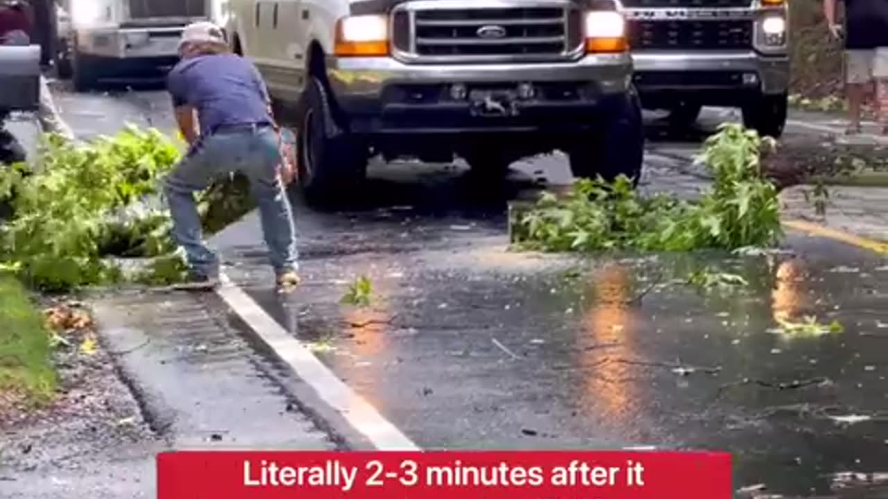 If a tree falls in Alabama, will some good ol’ boys w/chainsaws in their trucks clear it in 10?