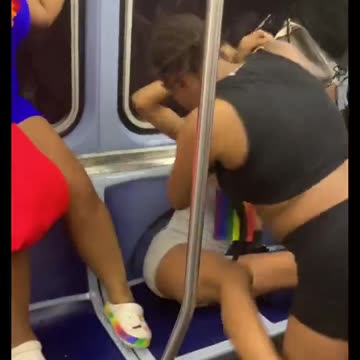 Why are Pride-goers brawling on a train? This is supposed to be the Summer of Pride in US