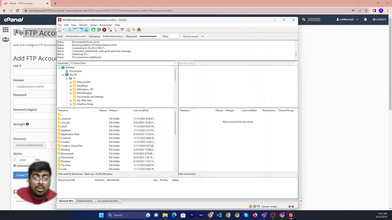 How to connect FileZilla to GoDaddy hosting