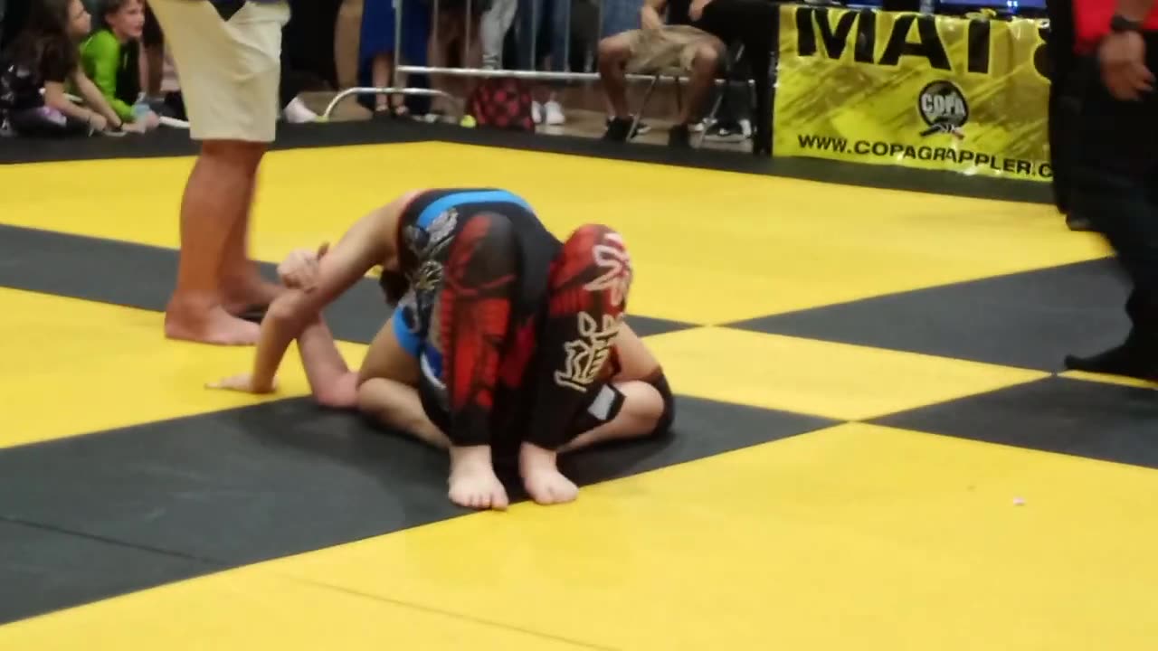 girl grapples boy