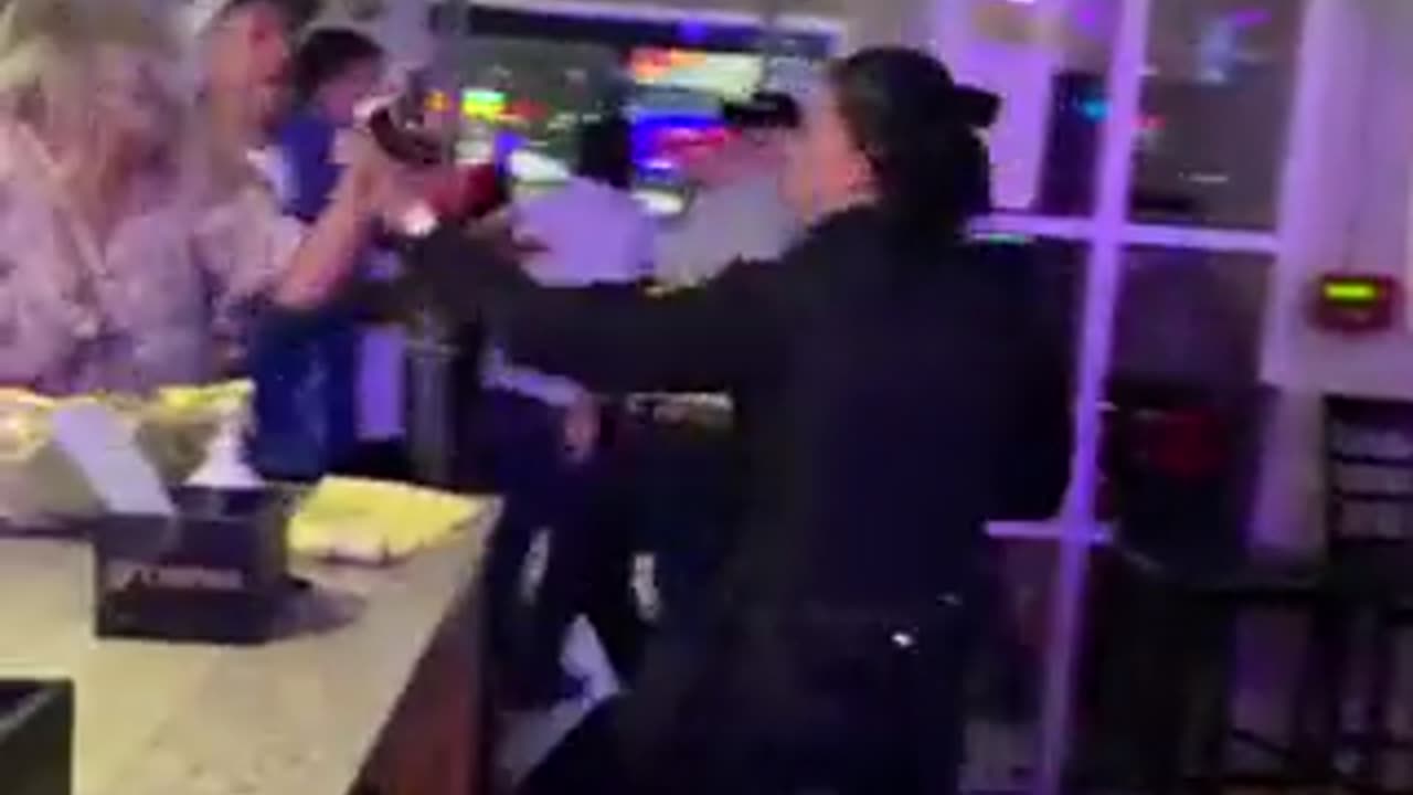 Woah this Female Officer can fight! Play stupid games, win stupid prizes