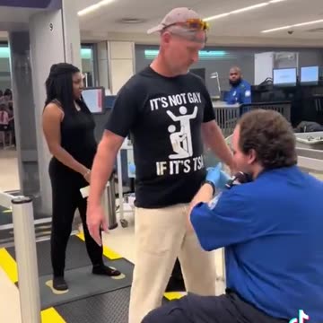 Open borders for them - Full on grope and rape for you - Check out his shirt...