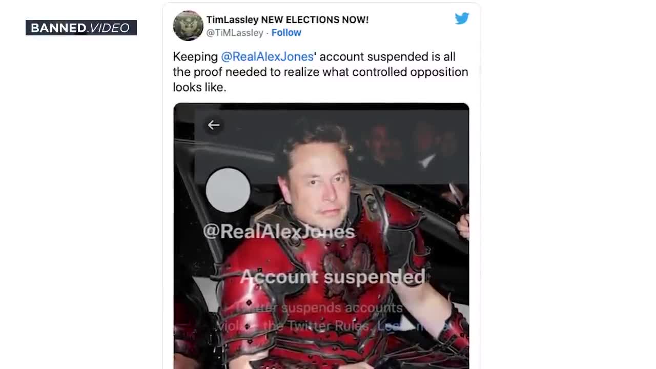 Alex Jones reacts to Elon Musk's decision to keep him off Twitter