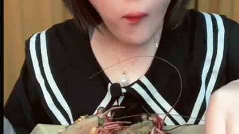 [Kwai Mukbang]🧸ASMR Raw Prawn🍤.........| Kwai快手 Part2