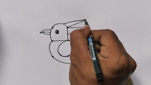 How To Draw Parrot For Beginners - Parrot Drawing From 9 Dots - Bird Drawing - Dots Drawing_p2