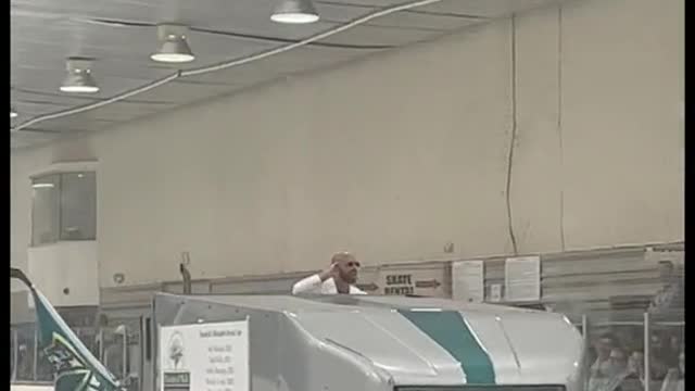 Caught Andrew Tate at his second job ariving a Zamboni