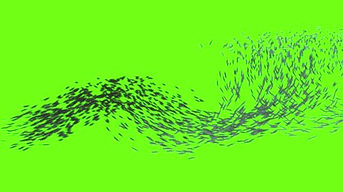swarm of synthetic swimming fish