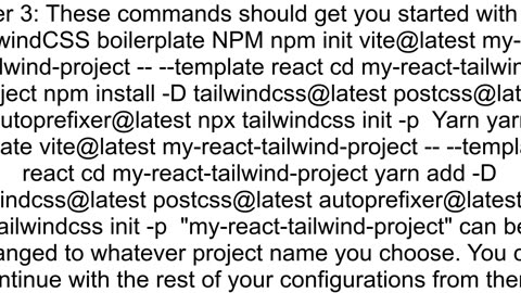 Is there a terminal command that installs both react tailwindcss using vite