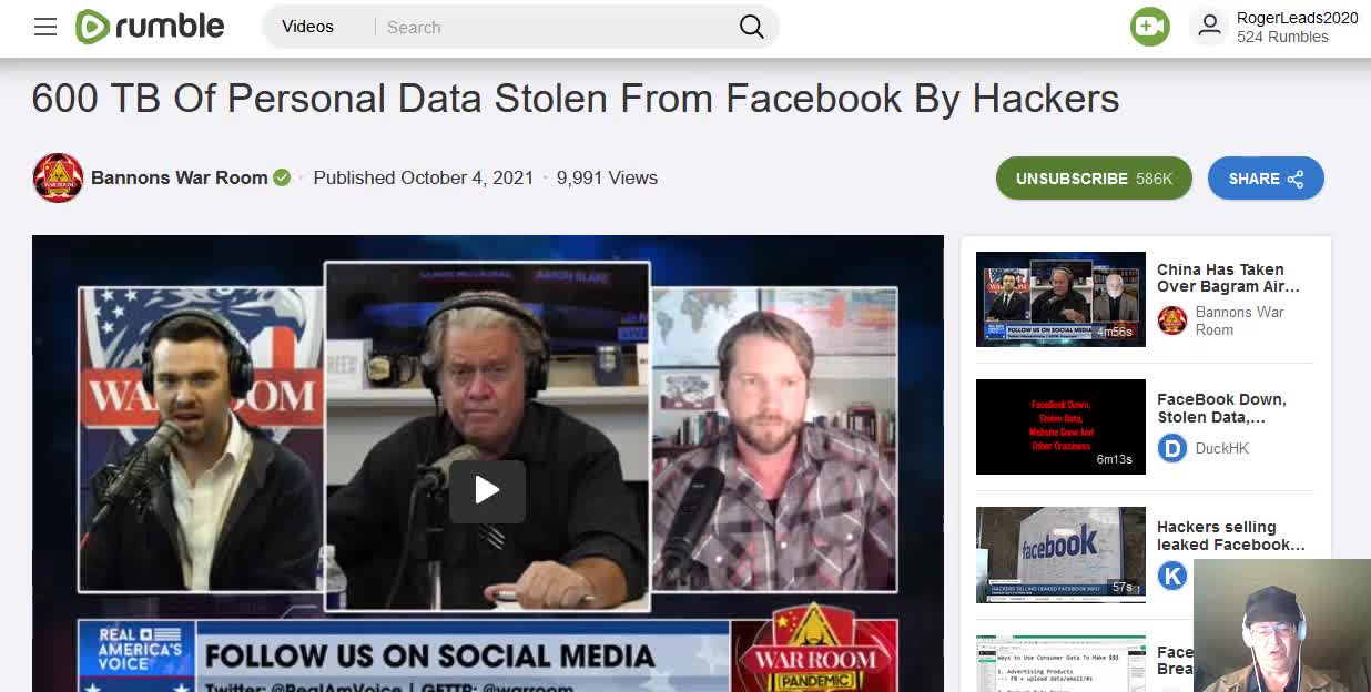 Facebook and Other Groups Down - Move to Rumble - Pay as you Go-10-5-21