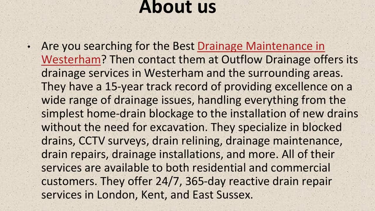 Get The Best Drainage Maintenance in Westerham.