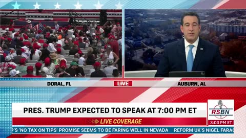 Crowds already gathering to hear from President Trump at Trump National in Doral, Florida