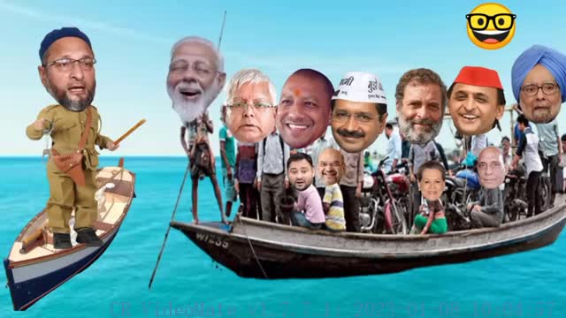 मोदी जी ने अपनी नाव को सवारी से किया ओवरलोड ⛵ ओवैसी जी ने रोका Boat Comedy(1)