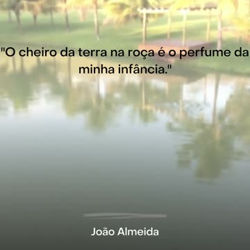 "O cheiro da terra na roça é o perfume da minha infância." - João Almeida